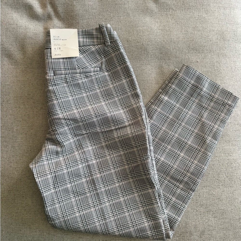 a new day Gray and Black Plaid Ankle Pants